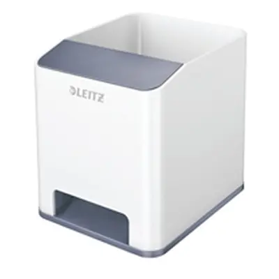 Leitz WOW Sound Booster Pen Holder White/Grey