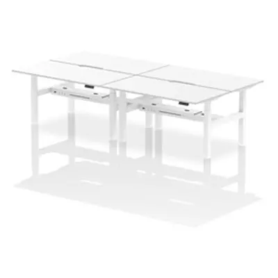 Air B2B 1600x800 Adjustable 4P Bench Desk Scalloped White/White