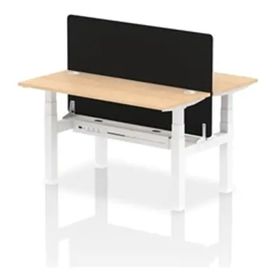 Air B2B 1400x600mm Adjustable 2P Bench Desk CP Maple/White + Screen