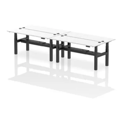 Air B2B 1800x600mm Height Adjustable 4P Bench Desk CP White/Black