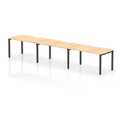 Evolve Plus 1400mm Single Row 3 Person Bench Desk Maple/Black