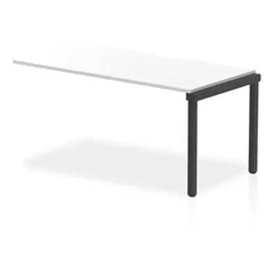 Evolve Plus 1600mm Single Row Bench Desk Ext Kit White Top Black Frame