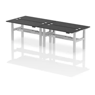 Air B2B 1600x600mm Height Adjustable 4P Bench Desk CP Black/Silver