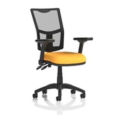 Eclipse Plus II Operator Chair Mesh Back Seat Yellow Adjustable Arms