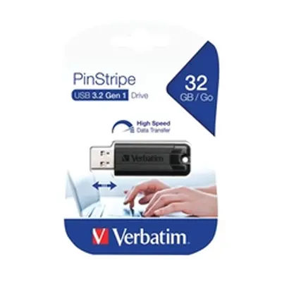 Verbatim Black Pinstripe 32GB USB 3.0 Flash Drive 49317