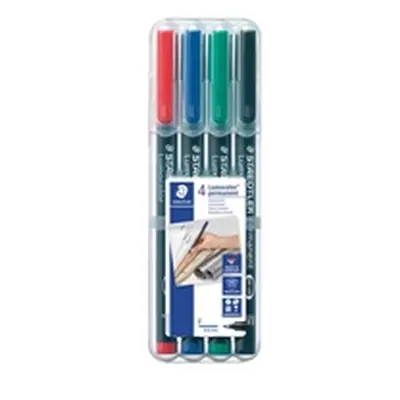 Staedtler Lumocolour Universal Pen Permanent Fine Assorted (4 Pack)