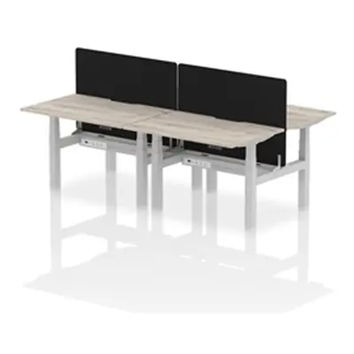 Air B2B 1200x800 Adjustable 4P Bench Desk Scallop Gr Oak/Silver/Screen