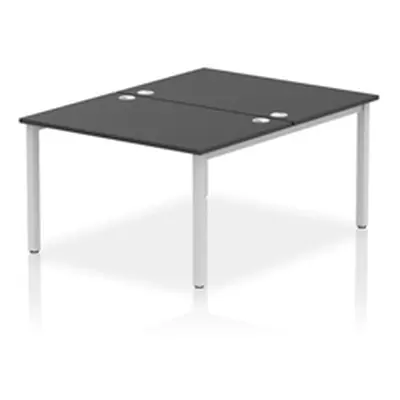 Impulse Bench B2B 2 Person 1200 Silver Frame Office Bench Desk Black