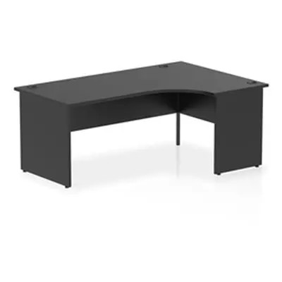 Impulse 1800mm Right Crescent Office Desk Black Top Panel End Leg