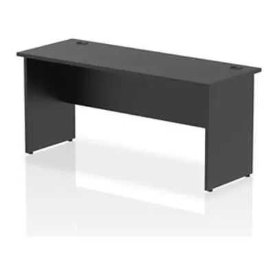 Impulse 1600x600mm Straight Office Desk Black Top Panel End Leg