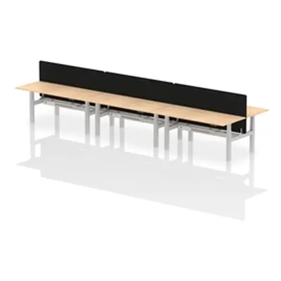 Air B2B 1800x800mm Adjustable 6P Bench Desk CP Maple/Silver + Screen