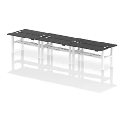 Air B2B 1600x600mm Height Adjustable 6P Bench Desk CP Black/White