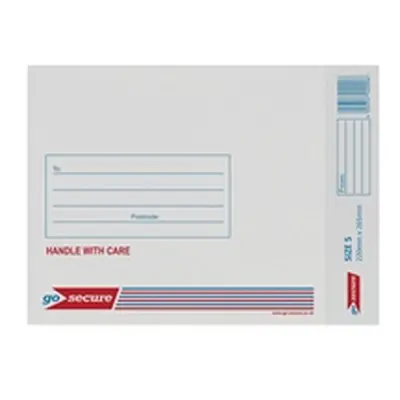 Go Secure Bubble Lined Envelope Size 5 220x265mm White (Pack of 20)