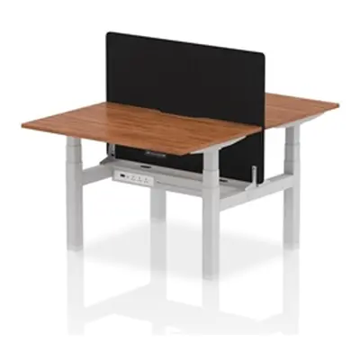 Air B2B 1200x800 Adjustable 2P Bench Desk Scallop Walnut/Silver/Screen