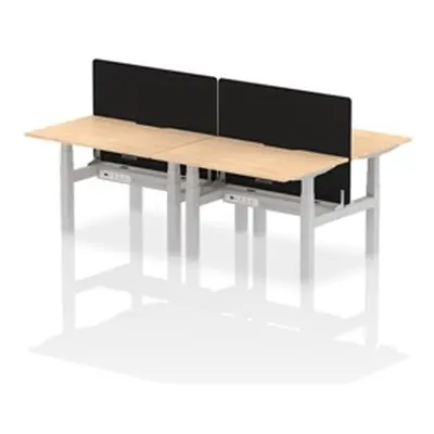 Air B2B 1200x800 Adjustable 4P Bench Desk Scallop Maple/Silver +Screen