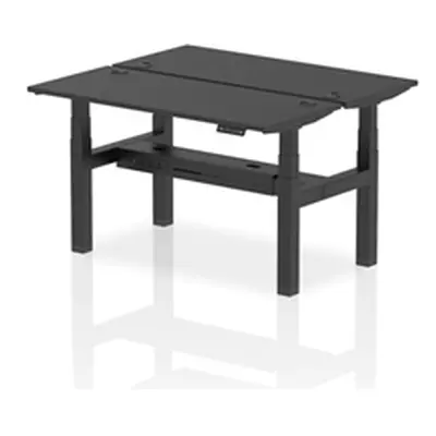 Air B2B 1400x600mm Height Adjustable 2P Bench Desk CP Black/Black