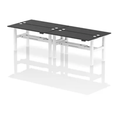 Air B2B 1600x600mm Height Adjustable 4P Bench Desk CP Black/White