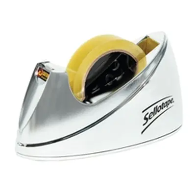 Sellotape Large Chrome Dispenser Non-slip - 4640