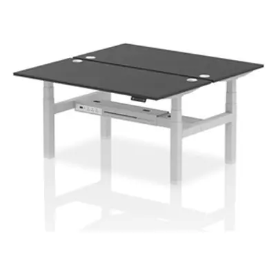 Air B2B 1600x800mm Height Adjustable 2P Bench Desk CP Black/Silver