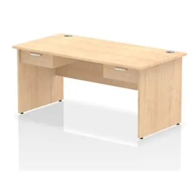 Impulse 1600x800 Desk Maple Top Panel End 2x1 Drawer Fixed Ped