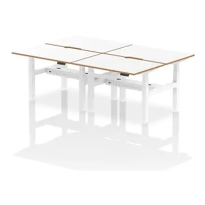 Air B2B Oslo 1200x800 Adjustable 4P Bench Desk Wood Edge White/White