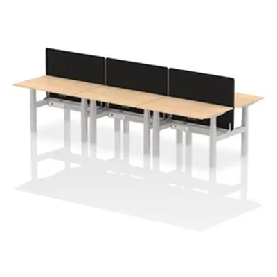 Air B2B 1200x800mm Adjustable 6P Bench Desk CP Maple/Silver + Screen