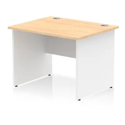 Impulse 1000x800mm Straight Office Desk Maple Top White Panel End Leg