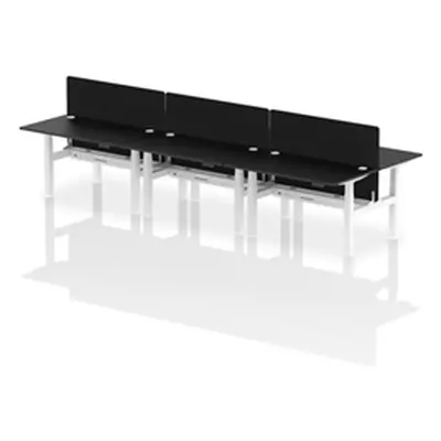 Air B2B 1400x800mm Adjustable 6P Bench Desk CP Black/White + Screen