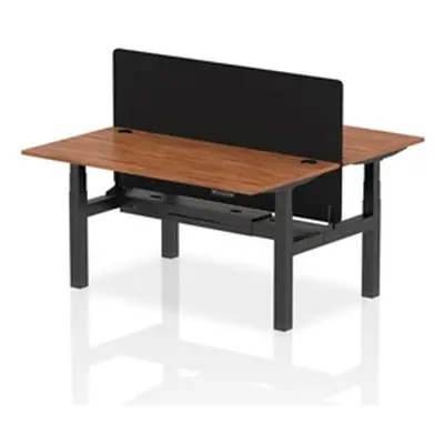 Air B2B 1600x800 Adjustable 2P Bench Desk CP Walnut/Black + Screen