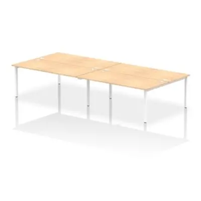 Impulse Bench B2B 4 Person 1800 White Frame Office Bench Desk Maple