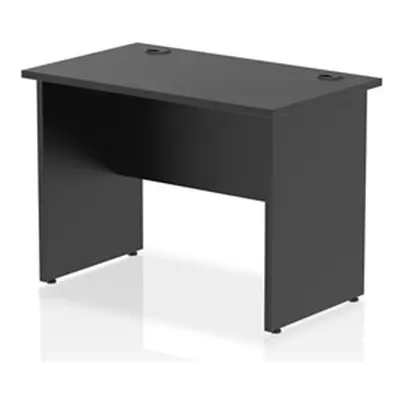 Impulse 1000x600mm Straight Office Desk Black Top Panel End Leg