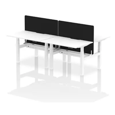 Air B2B 1200x800 Adjustable 4P Bench Desk Scallop White/White + Screen