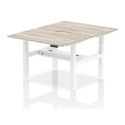 Air B2B 1200x800 Adjustable 2P Bench Desk Scalloped Grey Oak/White