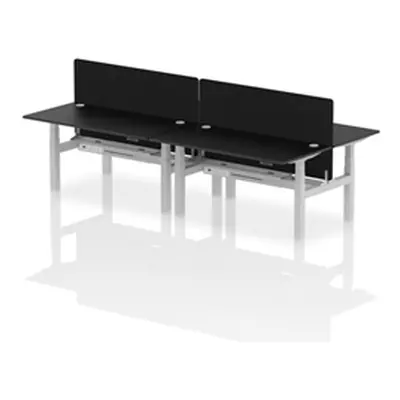 Air B2B 1600x800mm Adjustable 4P Bench Desk CP Black/Silver + Screen