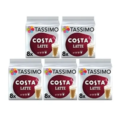 Tassimo Costa Latte Coffee 16 Pods x5 Pack (Pack of 80) 4056534