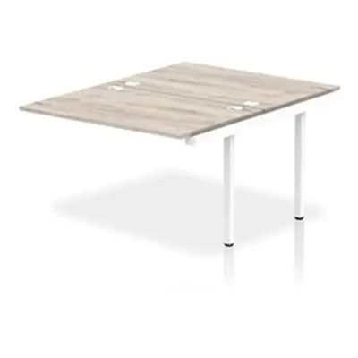 Impulse Bench B2B Ext Kit 1200 White Frame Office Bench Desk Grey Oak