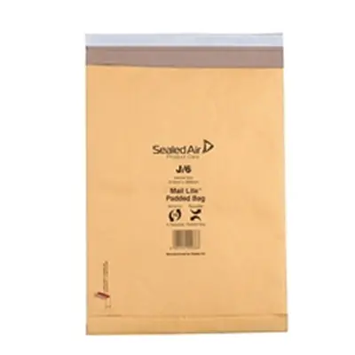 Mail Lite Padded Postal Bag Size J/6 314x450mm Gold (50 Pack)