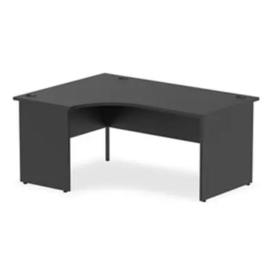 Impulse 1600mm Left Crescent Office Desk Black Top Panel End Leg