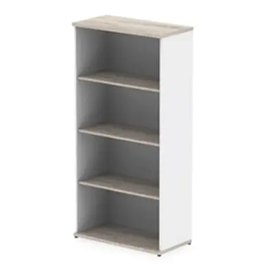 Impulse 1600mm Bookcase Grey Oak and White