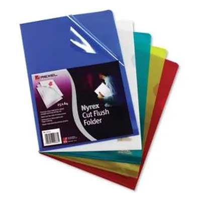 Rexel Nyrex Folder Cut Flush A4 Yellow [Pack 25] - 12161YE