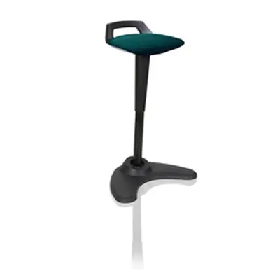 Spry Stool Black Frame Bespoke Colour Seat Kingfisher - - KCUP1204