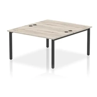 Impulse Bench B2B 2 Person 1400 Black Frame Office Bench Desk Grey Oak