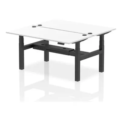 Air B2B 1600x800mm Height Adjustable 2P Bench Desk CP White/Black