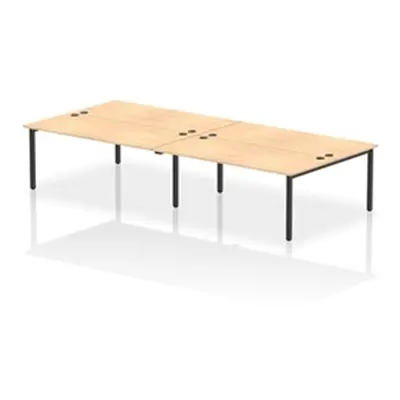 Impulse Bench B2B 4 Person 1800 Black Frame Office Bench Desk Maple