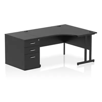 Impulse 1400 RH Crescent Desk Cantilever Black/Black 800 Desk High Ped