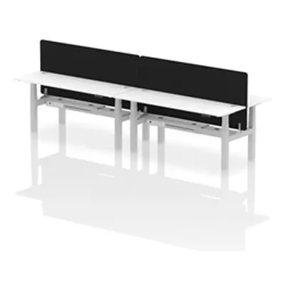 Air B2B 1800x600mm Adjustable 4P Bench Desk CP White/Silver + Screen