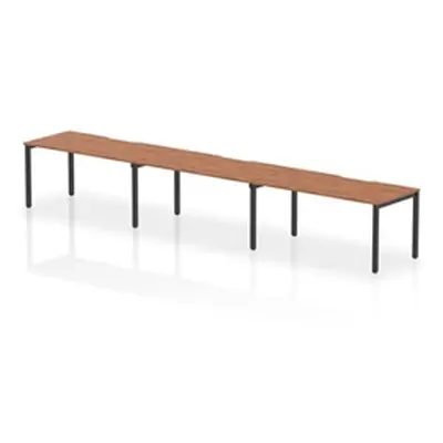 Evolve Plus 1600mm Single Row 3 Person Bench Desk Walnut/Black