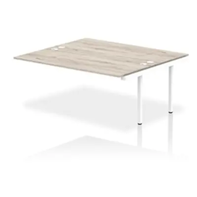 Impulse Bench B2B Ext Kit 1800 White Frame Office Bench Desk Grey Oak