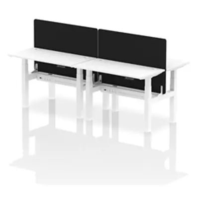 Air B2B 1200x600mm Adjustable 4P Bench Desk CP White/White + Screen