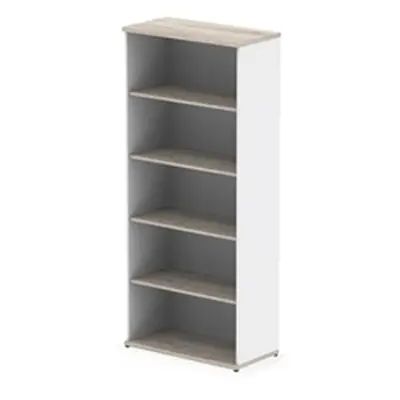 Impulse 2000mm Bookcase Grey Oak and White